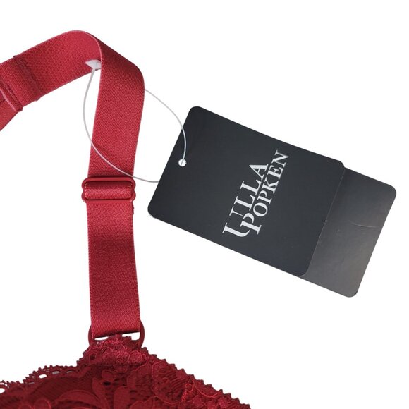 Ulla Popken Lace Underwired Bra Red 46C Soft Shell Front Closure Adj Strap NWT - Picture 5 of 12